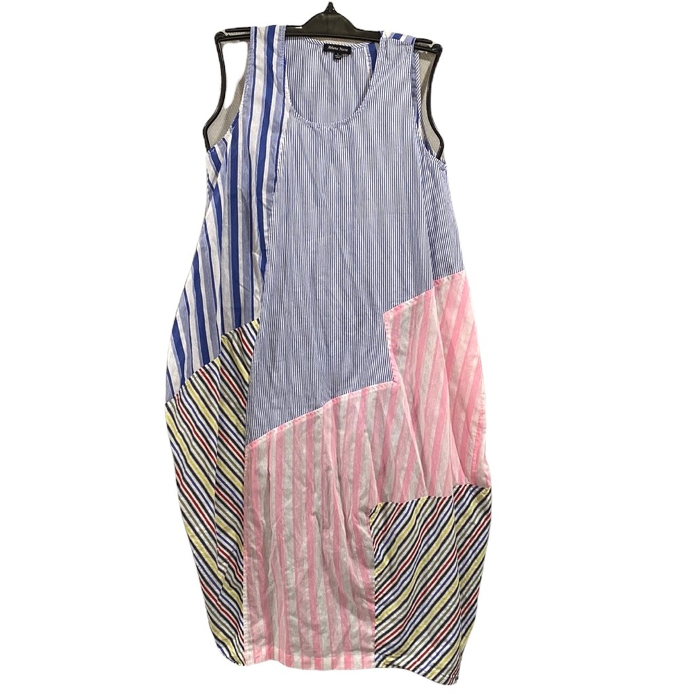 Athena Marie Patch Madras Sleeveless along Lagen Dress. Size large